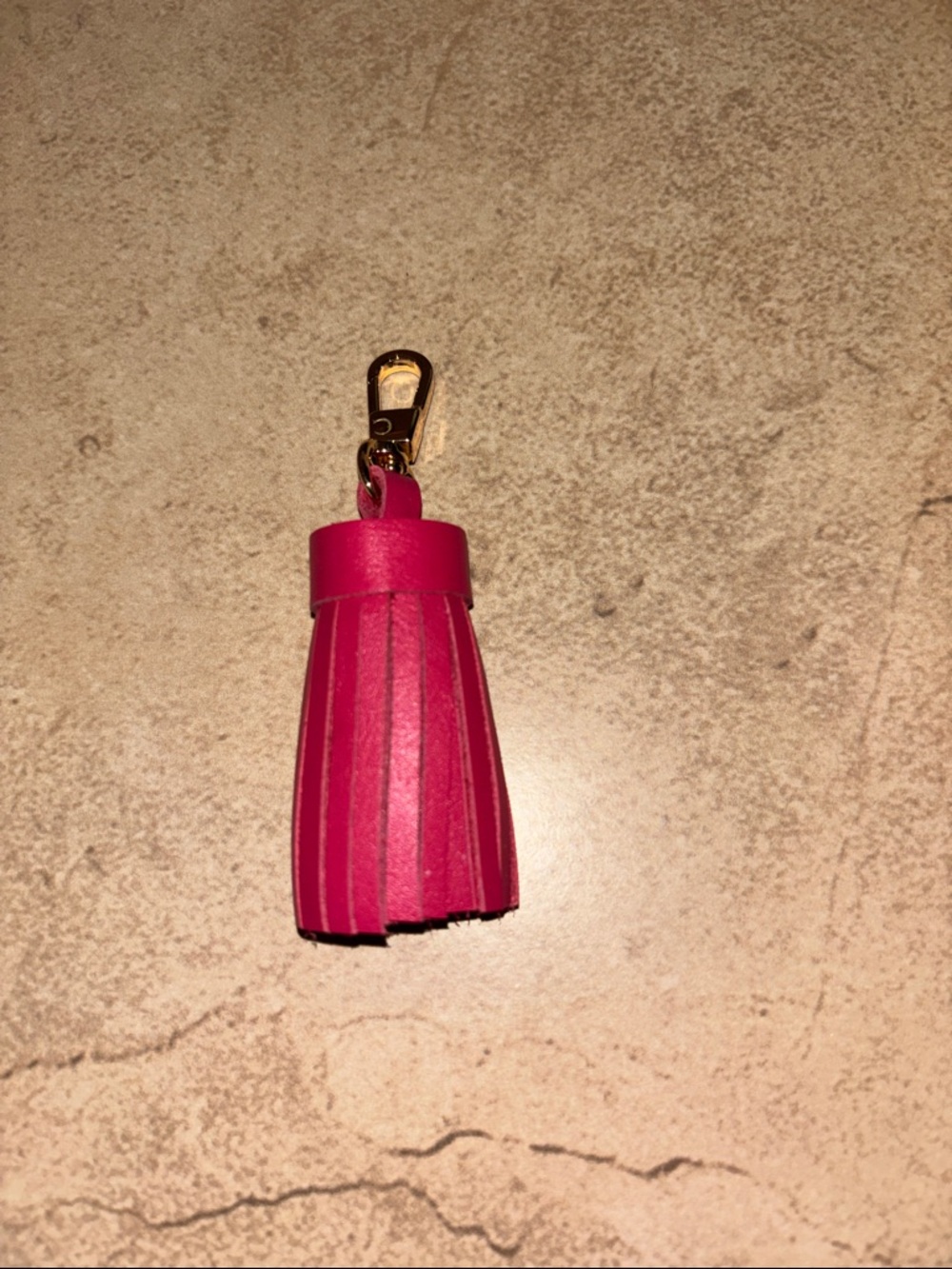 Pink Leather Tassel Keychain Bag Charm - Picture 4 of 4
